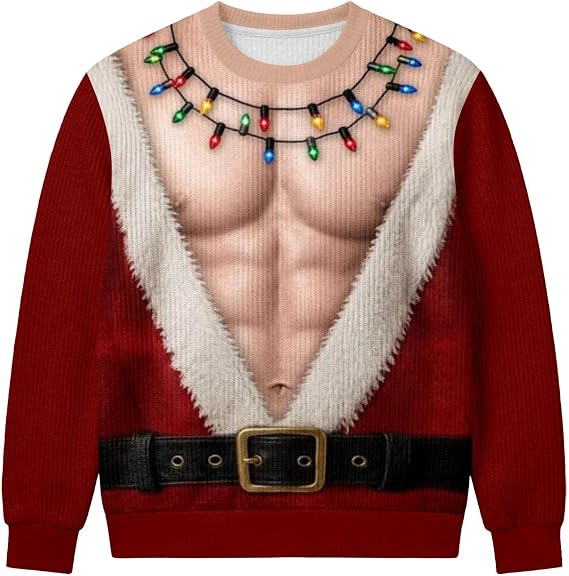 Ugly Christmas Sweaters for Men Women 2026 Santa Funny Christmas Pullover