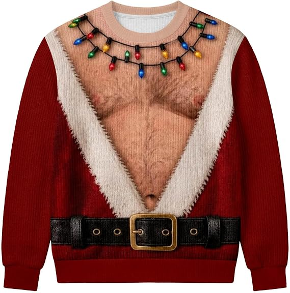 Ugly Christmas Sweaters for Men Women 2026 Santa Funny Christmas Pullover